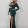 Vestido manga larga verde