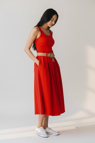 Falda midi rojo - YeyiMoreno