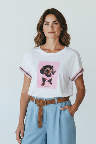 Camiseta teckel rosa - StilediBella