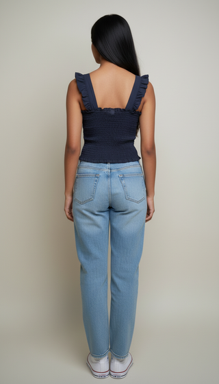 Top azul marino