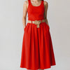 Falda midi rojo