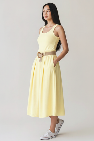 Falda midi amarillo - YeyiMoreno
