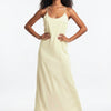 VESTIDO  BEIGE ESPALDA CRUZADA