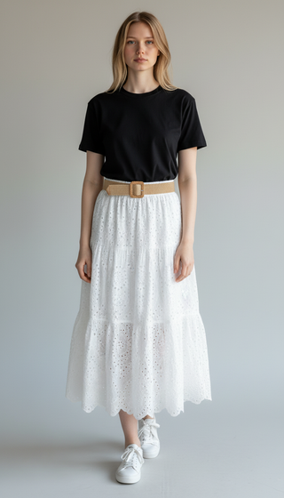 Falda midi blanca - YeyiMoreno