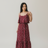 VESTIDO LUNARES BURDEOS