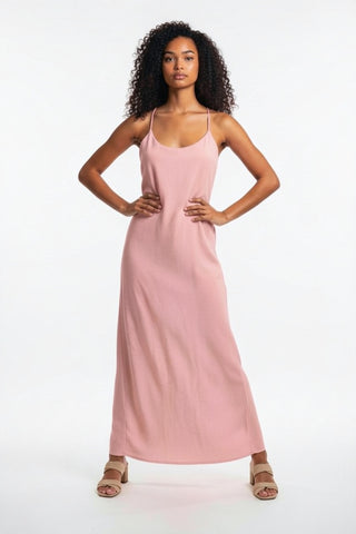 VESTIDO  ROSA PALO ESPALDA CRUZADA - YeyiMoreno