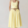 Falda midi amarillo