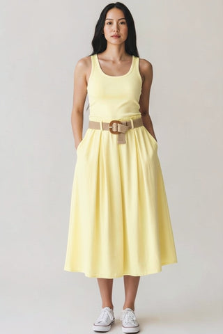 Falda midi amarillo - YeyiMoreno