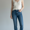Top botones blanco